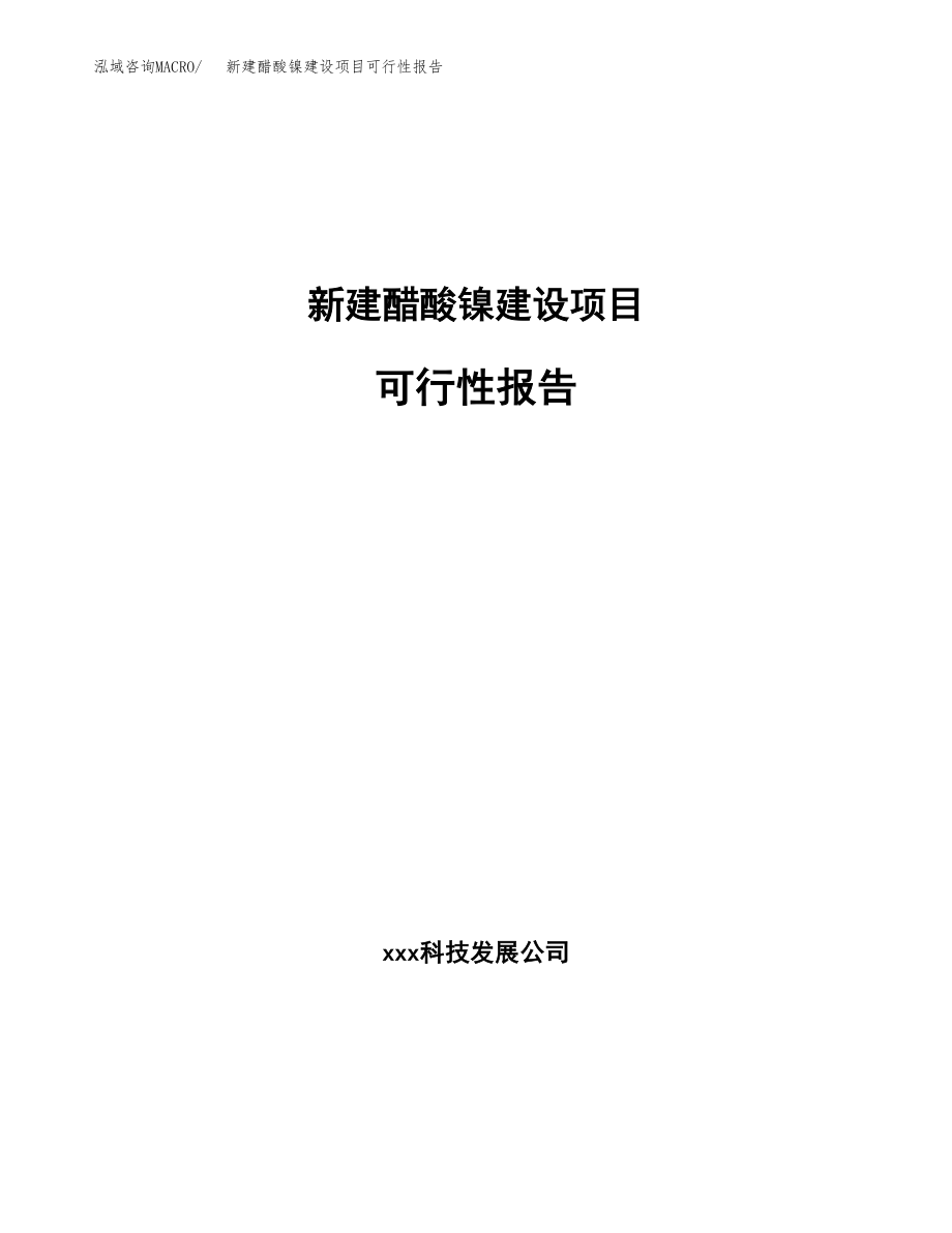 新建醋酸镍建设项目可行性报告模板_第1页