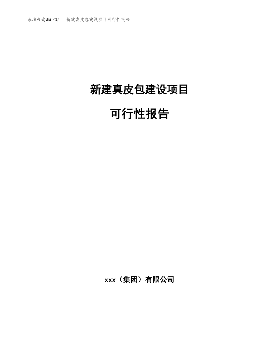 新建真皮包建设项目可行性报告模板_第1页