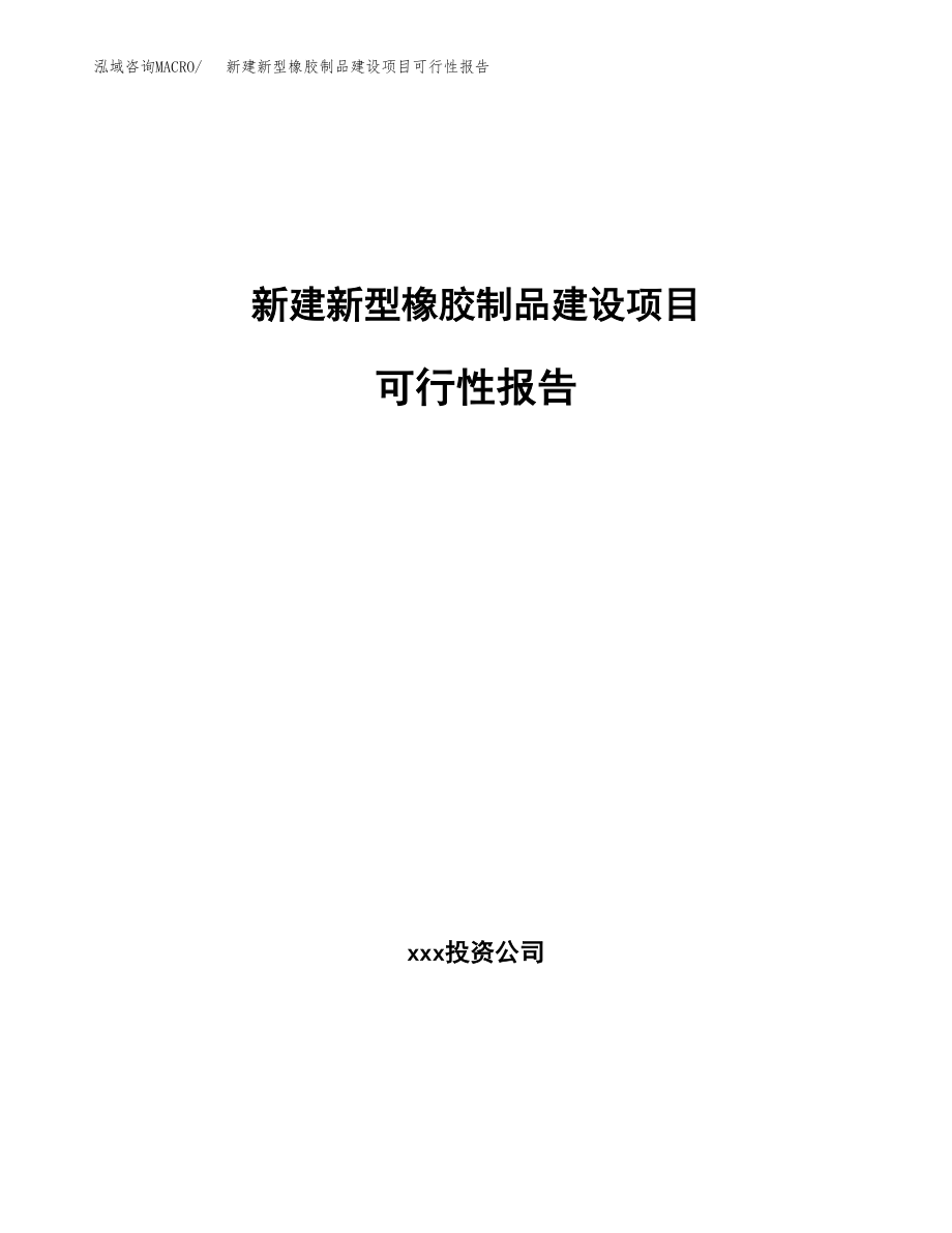 新建新型橡胶制品建设项目可行性报告模板_第1页