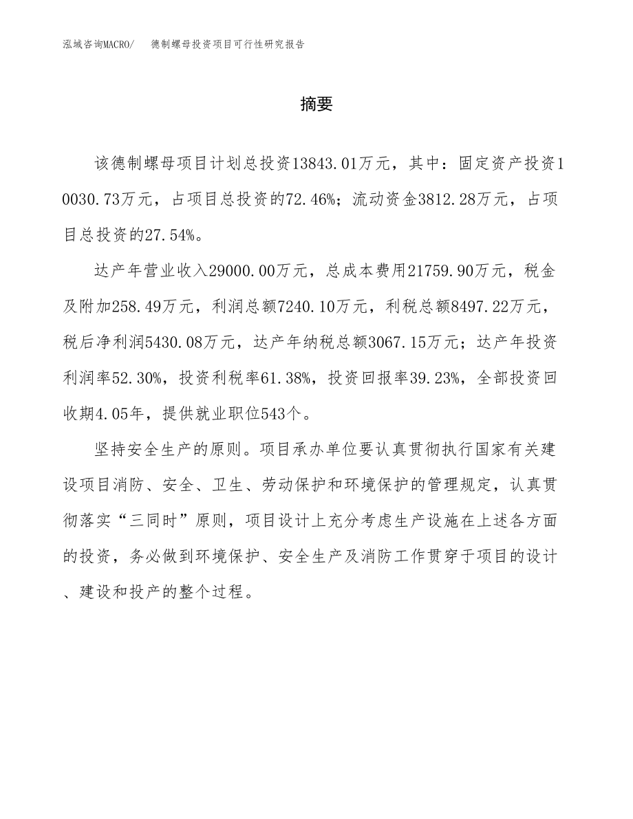 德制螺母投资项目可行性研究报告（总投资14000万元）.docx_第2页