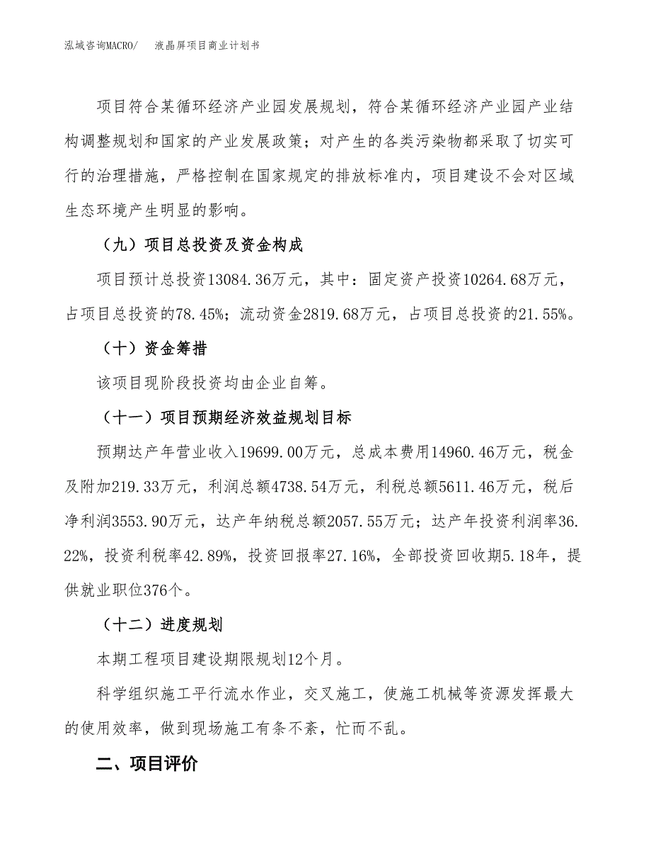 液晶屏项目商业计划书模板_第3页