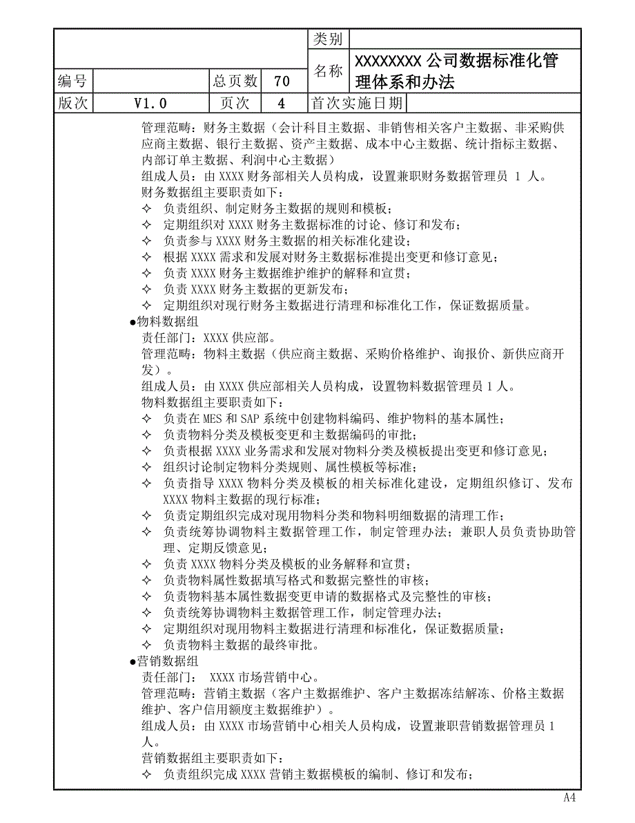 xxxx公司数据标准化管理体系和办法 v1.0_第4页