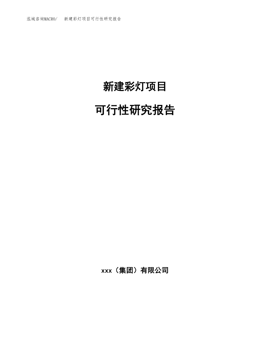 新建彩灯项目可行性研究报告（立项申请模板）_第1页