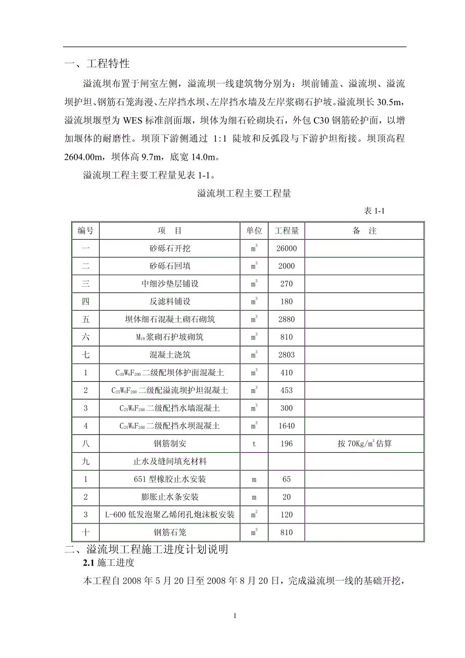 溢流坝工程施工方案_第1页