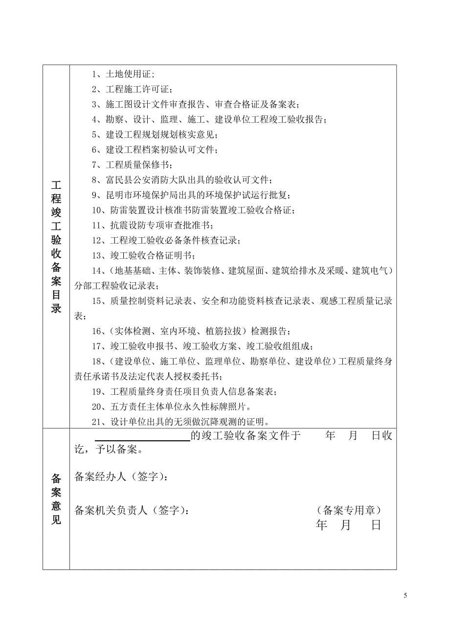 建设工程质竣工验收备案表.doc_第5页