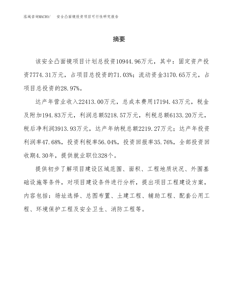 安全凸面镜投资项目可行性研究报告（总投资11000万元）.docx_第2页