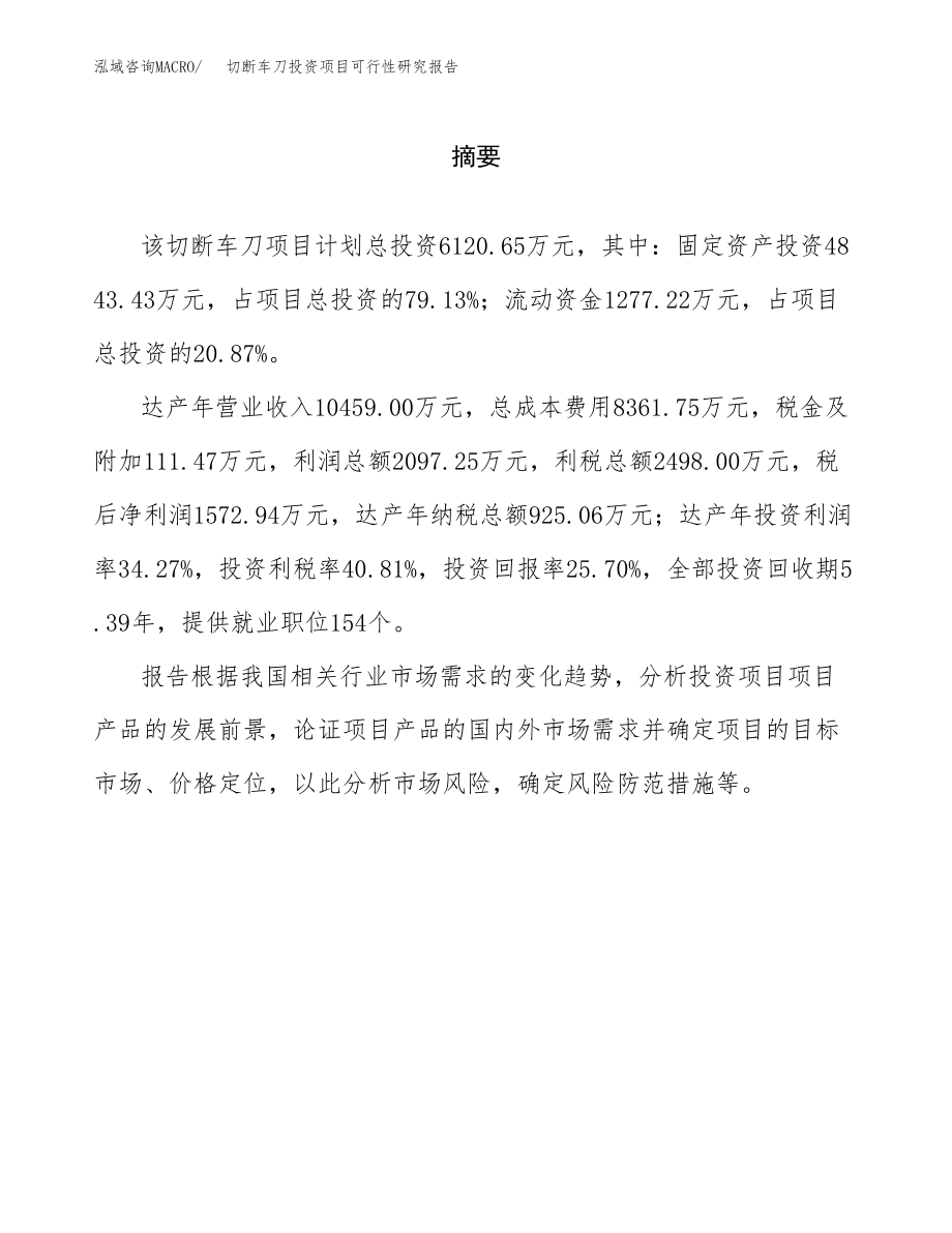 切断车刀投资项目可行性研究报告（总投资6000万元）.docx_第2页