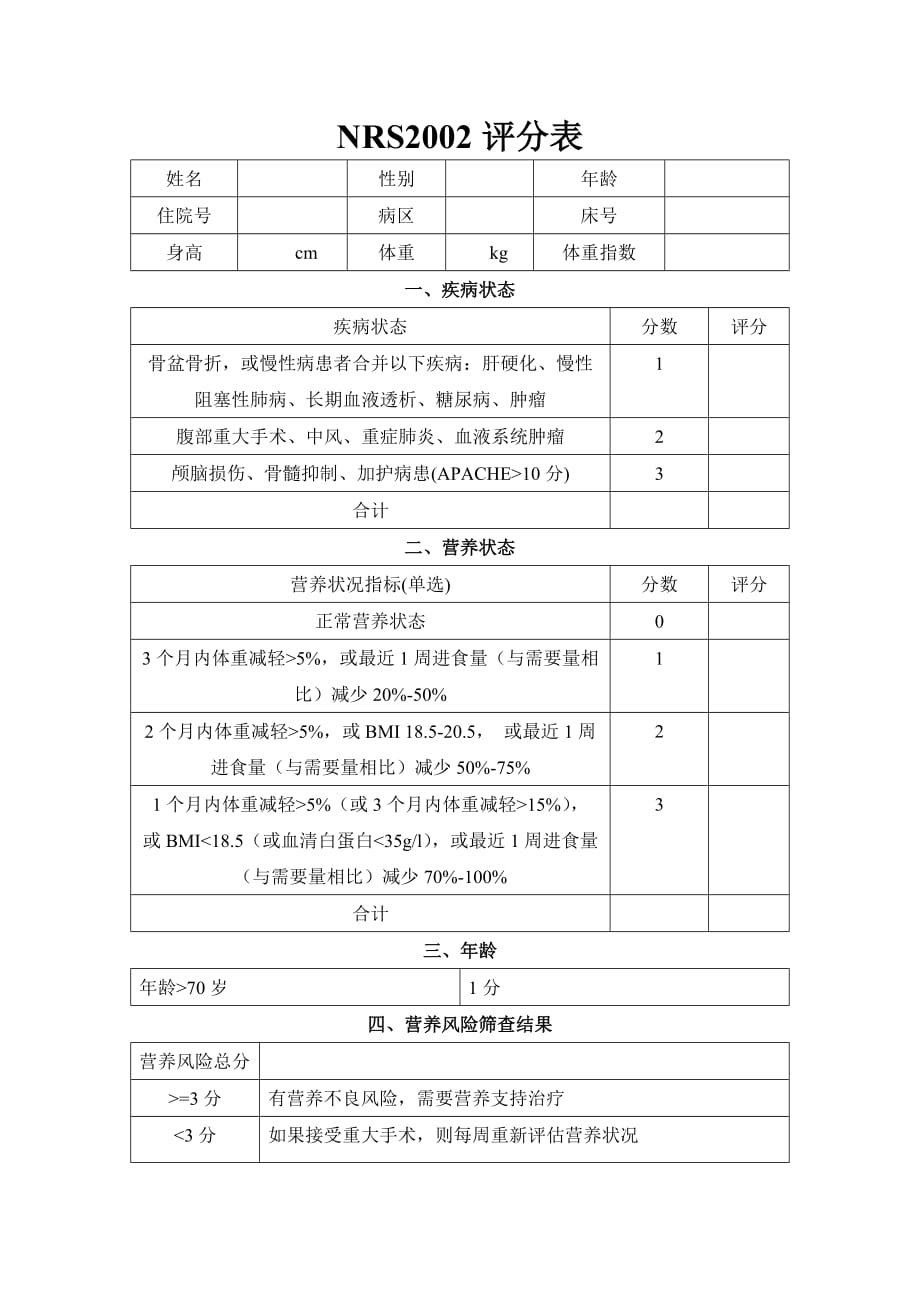 nrs2002评分表_第1页