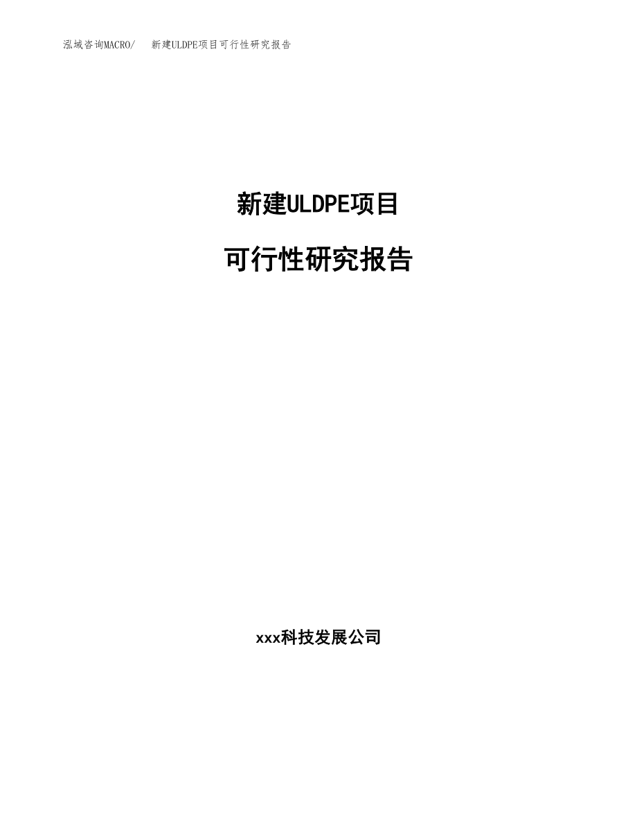 新建ULDPE项目可行性研究报告（立项申请模板）_第1页