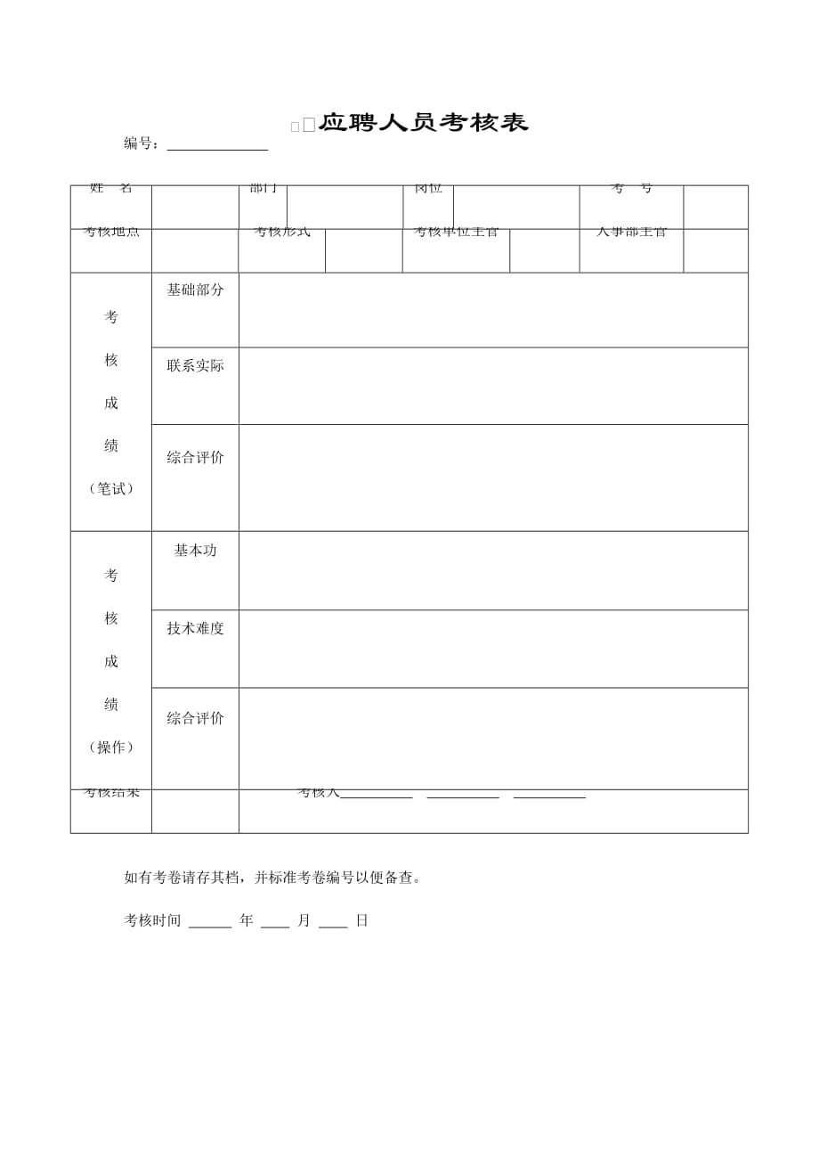 应聘人员考核表.doc_第1页