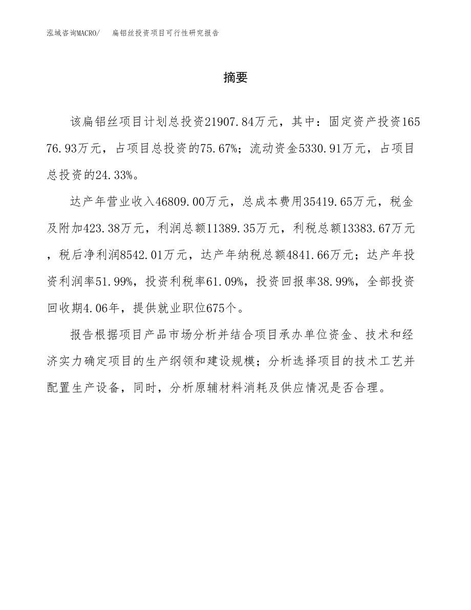 扁铝丝投资项目可行性研究报告（总投资22000万元）.docx_第2页