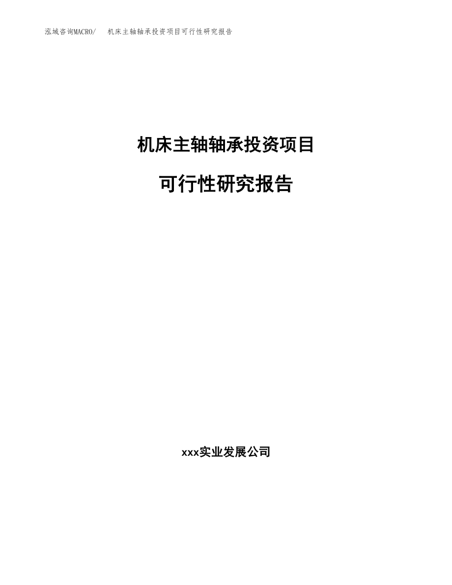 机床主轴轴承投资项目可行性研究报告（总投资8000万元）.docx_第1页