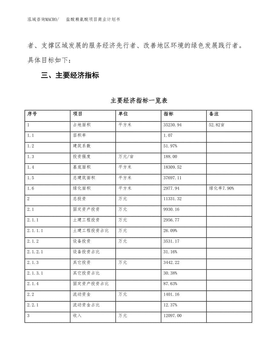 盐酸赖氨酸项目商业计划书模板_第5页