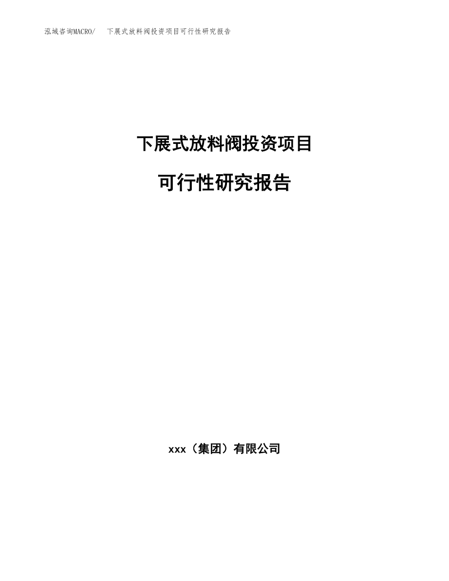 下展式放料阀投资项目可行性研究报告（总投资17000万元）.docx_第1页