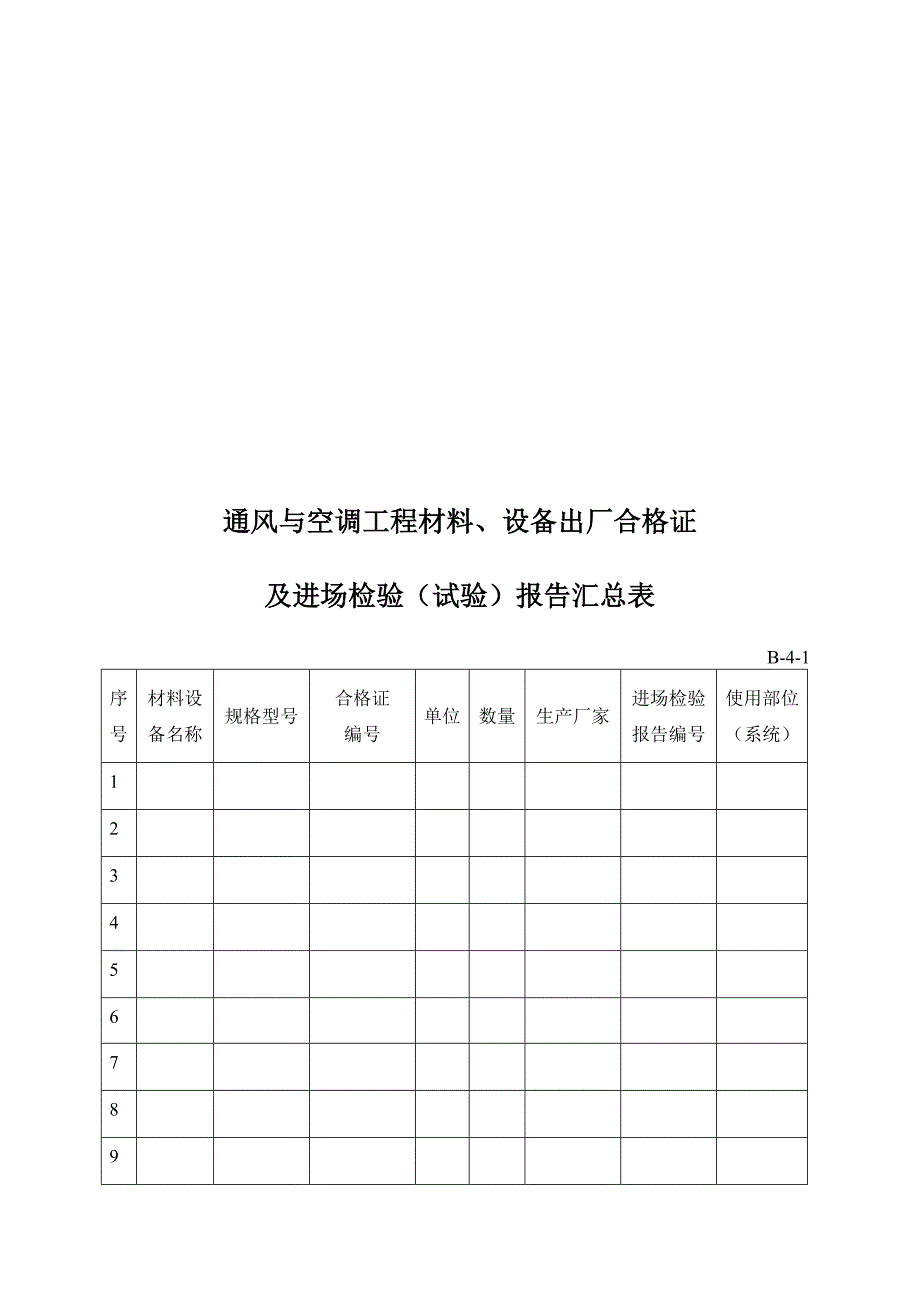 工程材料设备出厂合格证及进场检验报告汇总表.doc_第3页