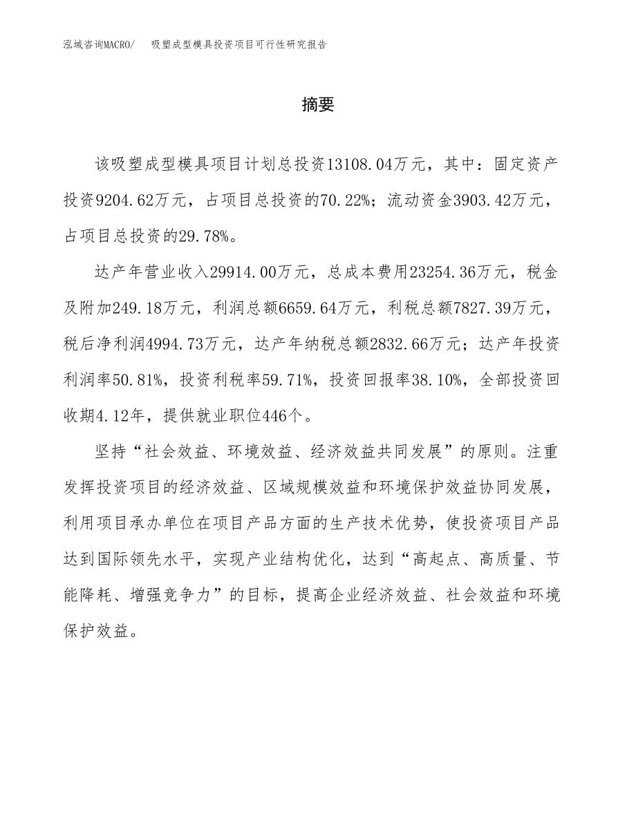 吸塑成型模具投资项目可行性研究报告（总投资13000万元）.docx_第2页