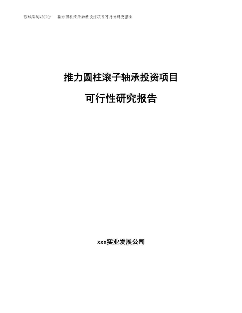 推力圆柱滚子轴承投资项目可行性研究报告（总投资5000万元）.docx_第1页