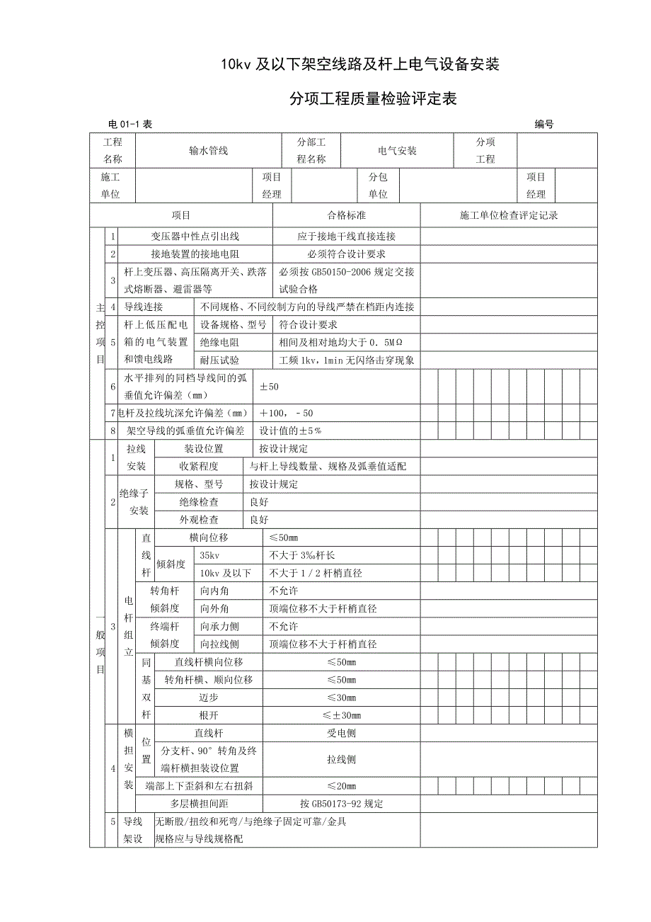 建筑电气分部分项评定表全套.doc_第2页