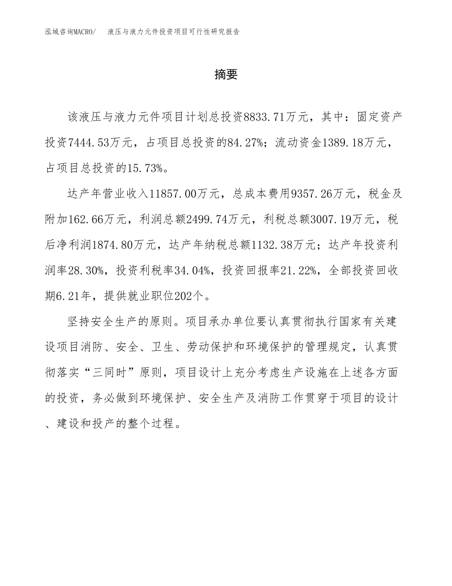 液压与液力元件投资项目可行性研究报告（总投资9000万元）.docx_第2页