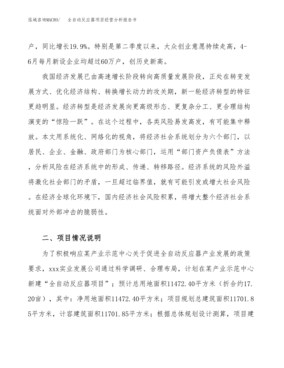 全自动反应器项目经营分析报告书（总投资4000万元）（17亩）.docx_第3页