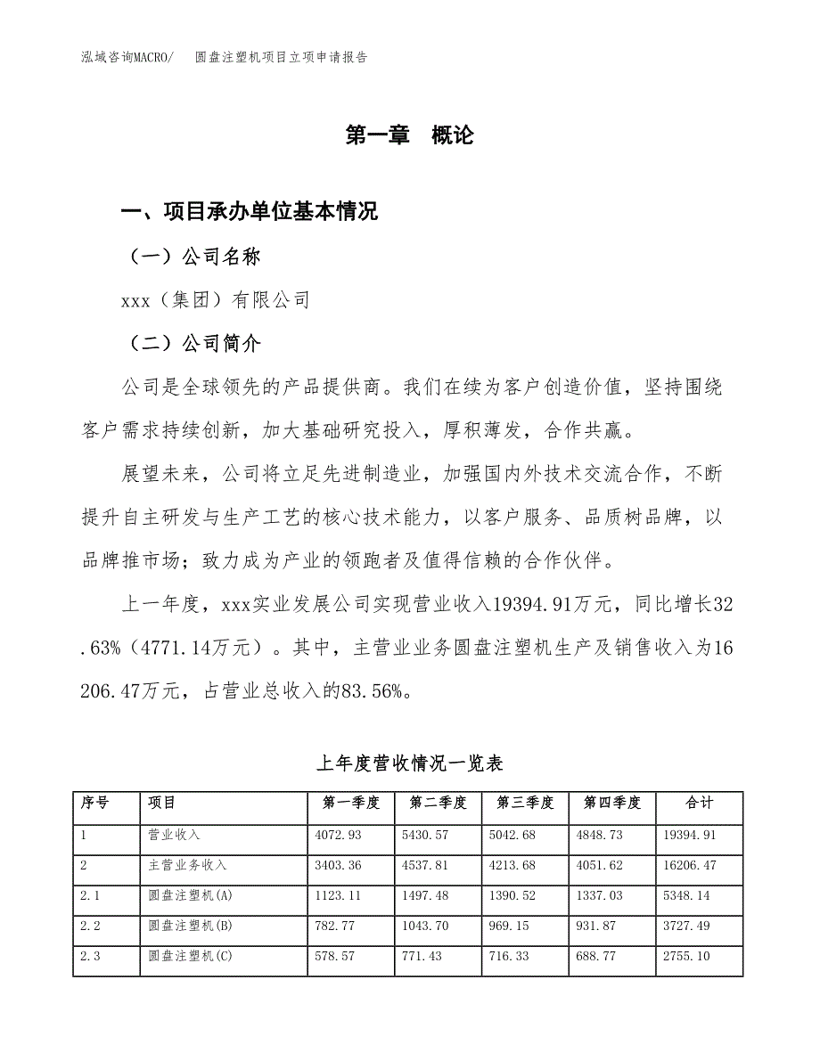 圆盘注塑机项目立项申请报告范文模板.docx_第2页