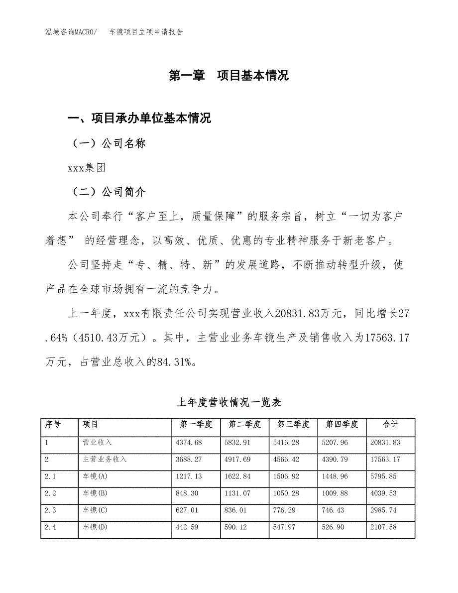 车镜项目立项申请报告范文模板.docx_第2页