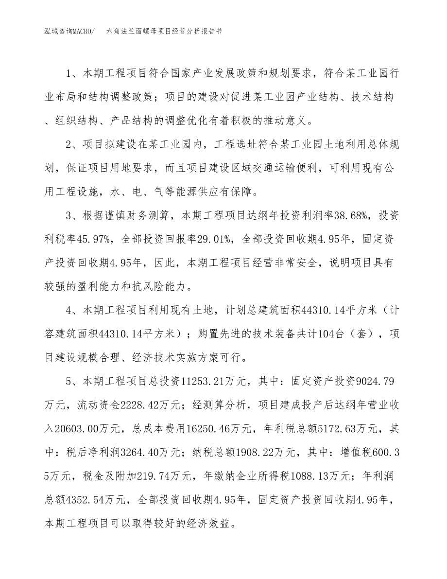 六角法兰面螺母项目经营分析报告书（总投资11000万元）（55亩）.docx_第5页