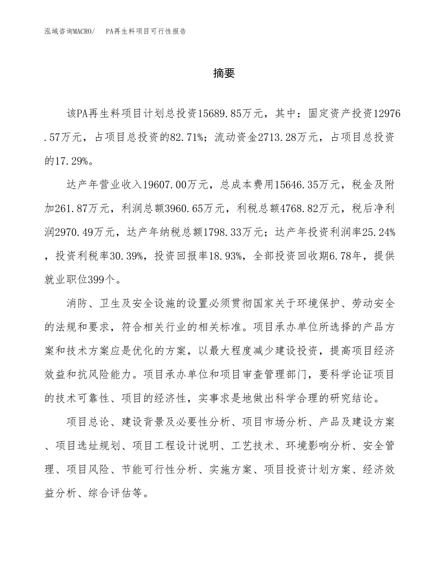 PA再生料项目可行性报告范文（总投资16000万元）.docx_第2页