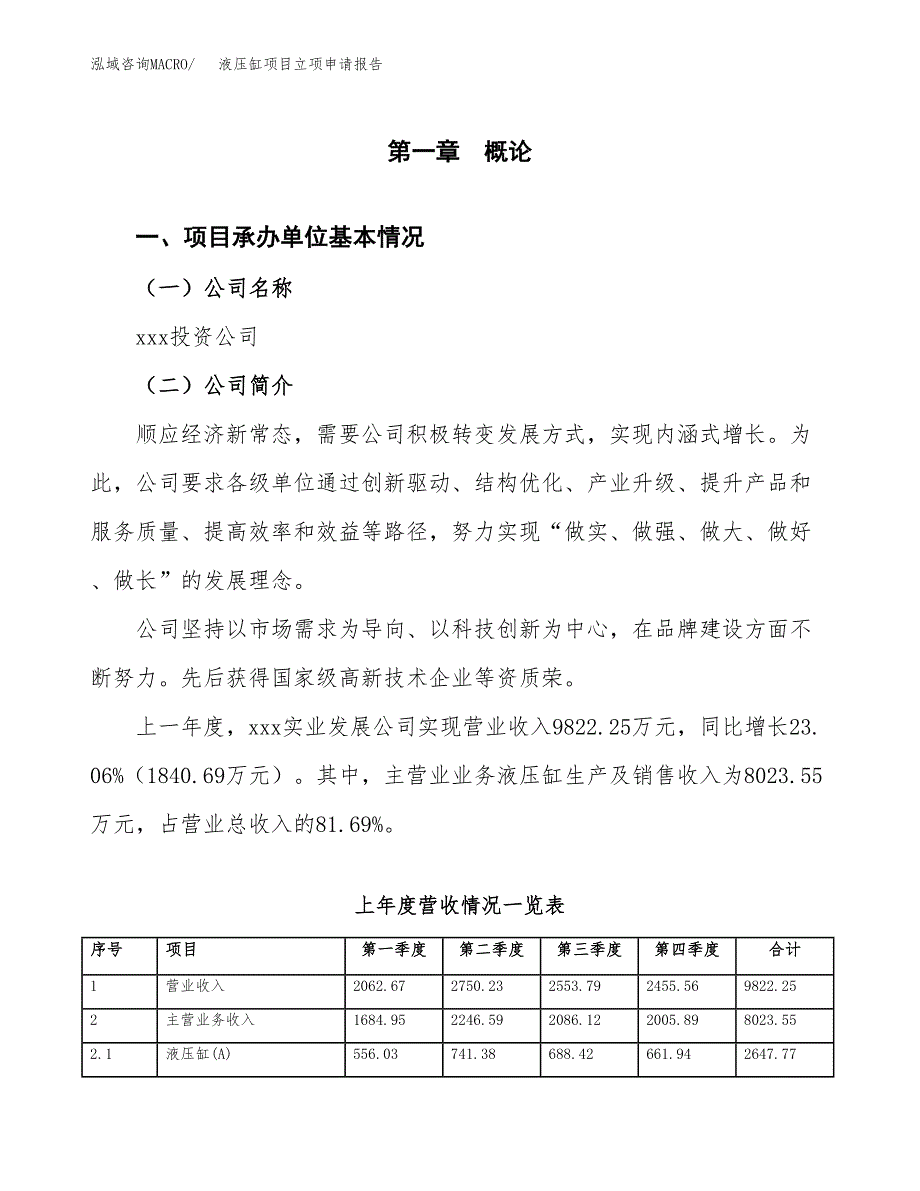 液压缸项目立项申请报告范文模板.docx_第2页