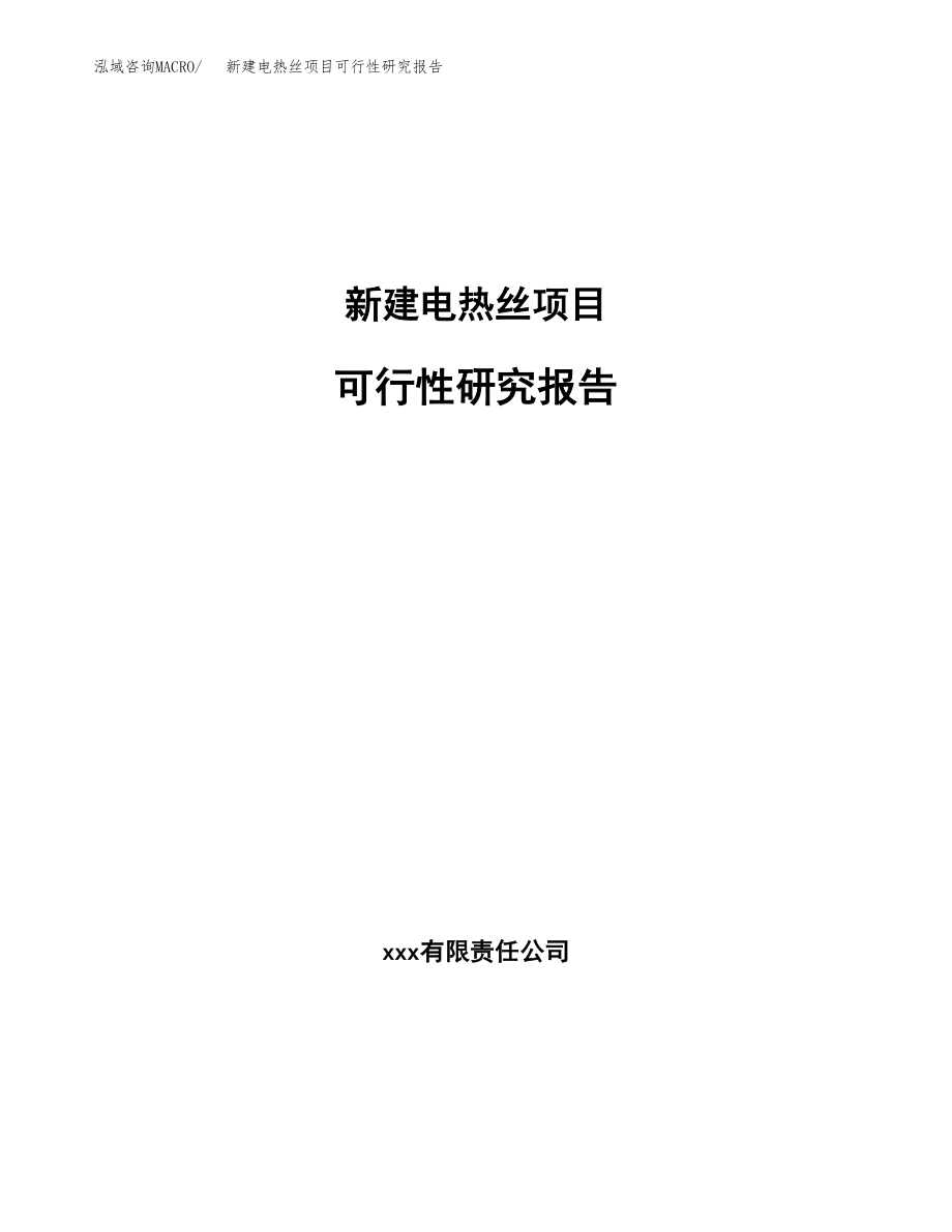 新建电热丝项目可行性研究报告（立项申请模板）_第1页