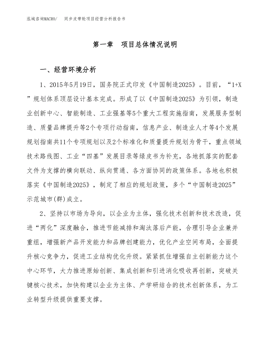 同步皮带轮项目经营分析报告书（总投资3000万元）（14亩）.docx_第2页