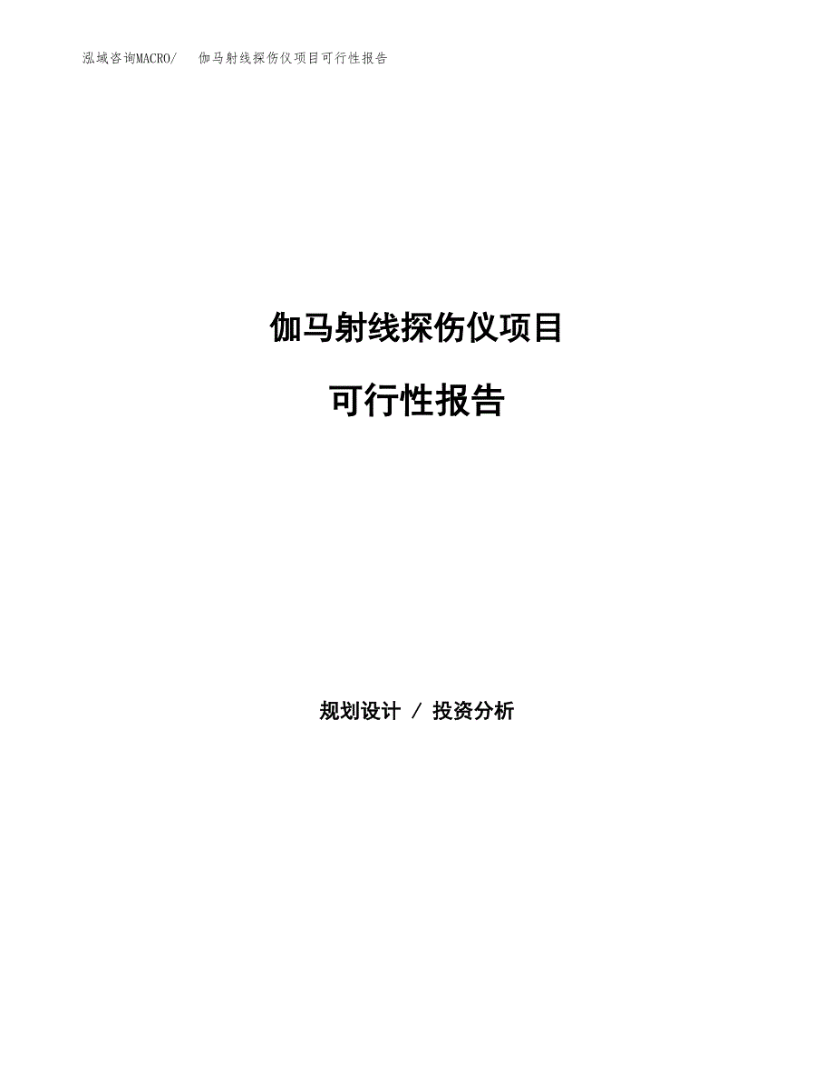 伽马射线探伤仪项目可行性报告范文（总投资10000万元）.docx_第1页