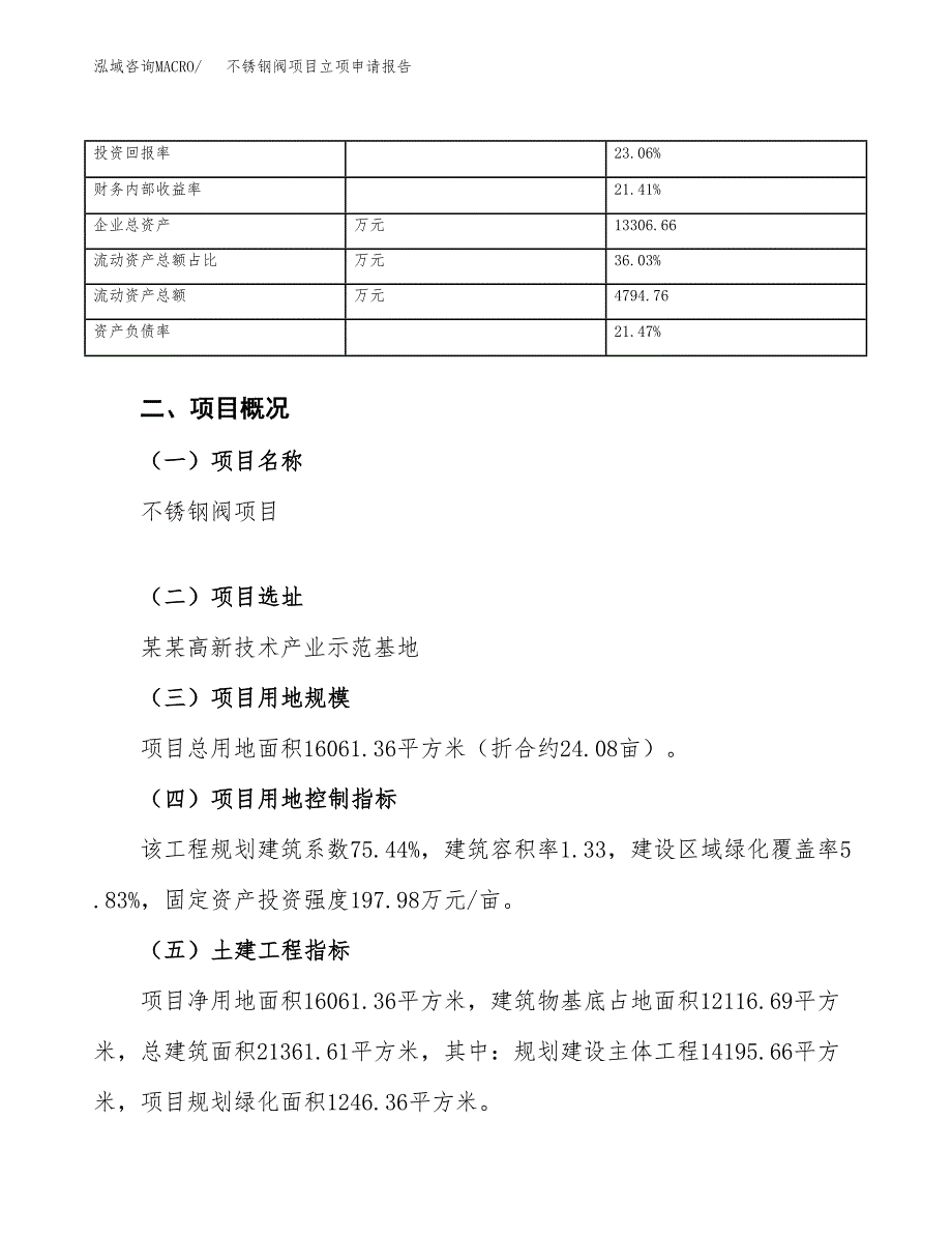 不锈钢阀项目立项申请报告范文模板.docx_第4页