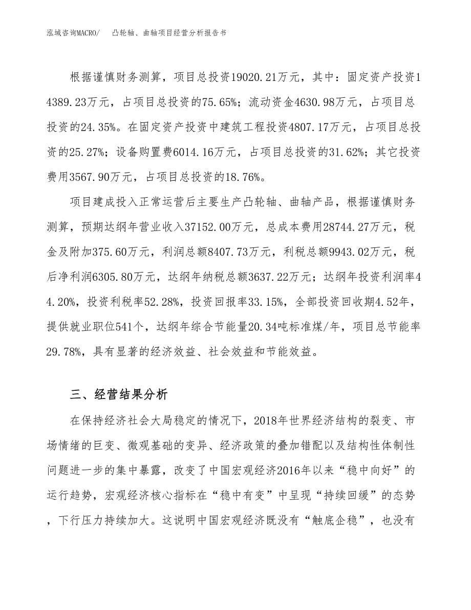 凸轮轴、曲轴项目经营分析报告书（总投资19000万元）（89亩）.docx_第5页