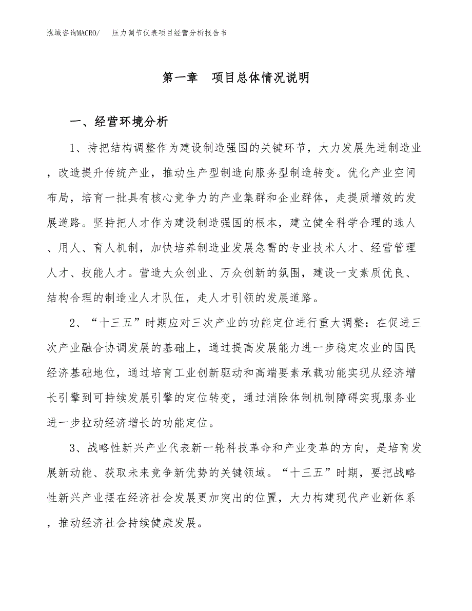 压力调节仪表项目经营分析报告书（总投资17000万元）（73亩）.docx_第2页