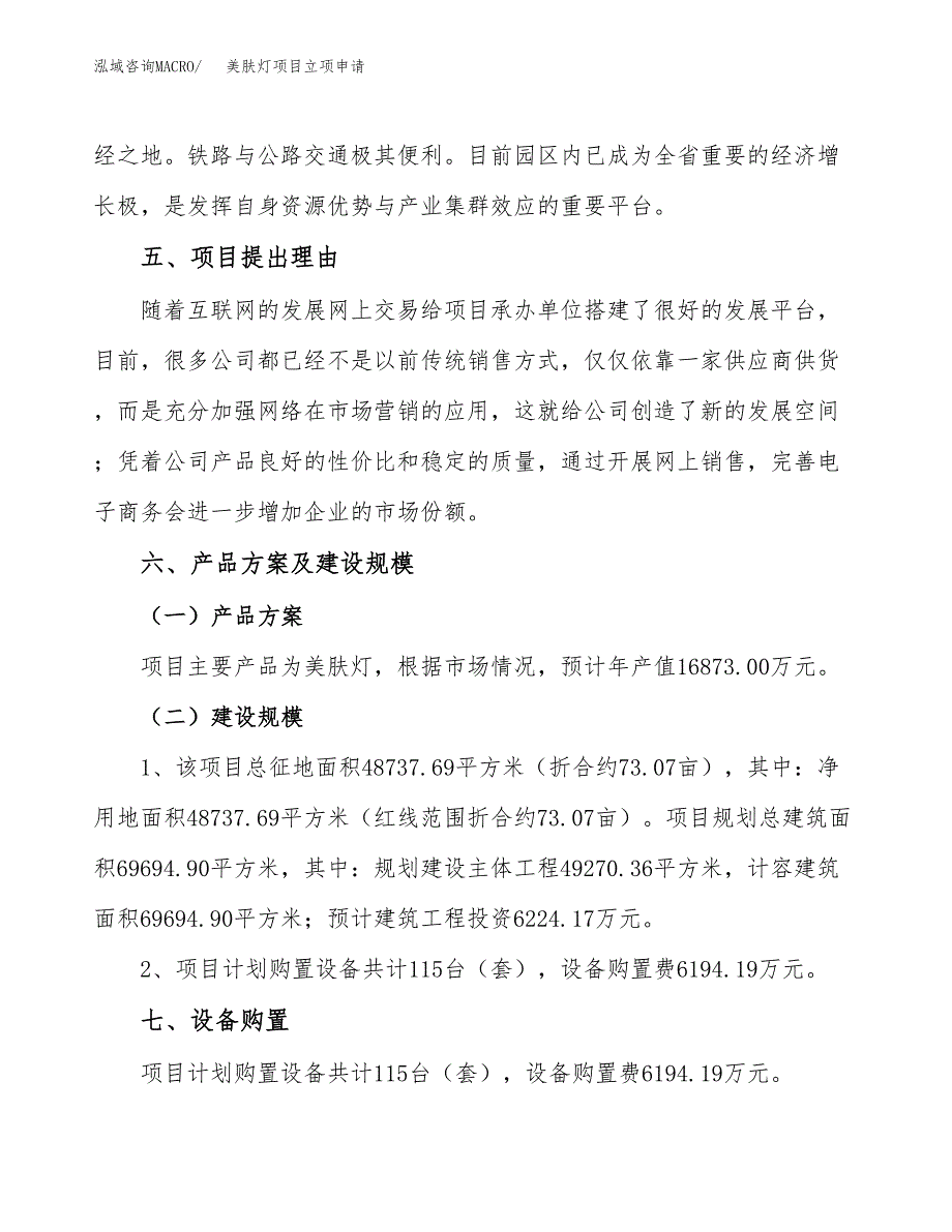 美肤灯项目立项申请（案例与参考模板）_第3页