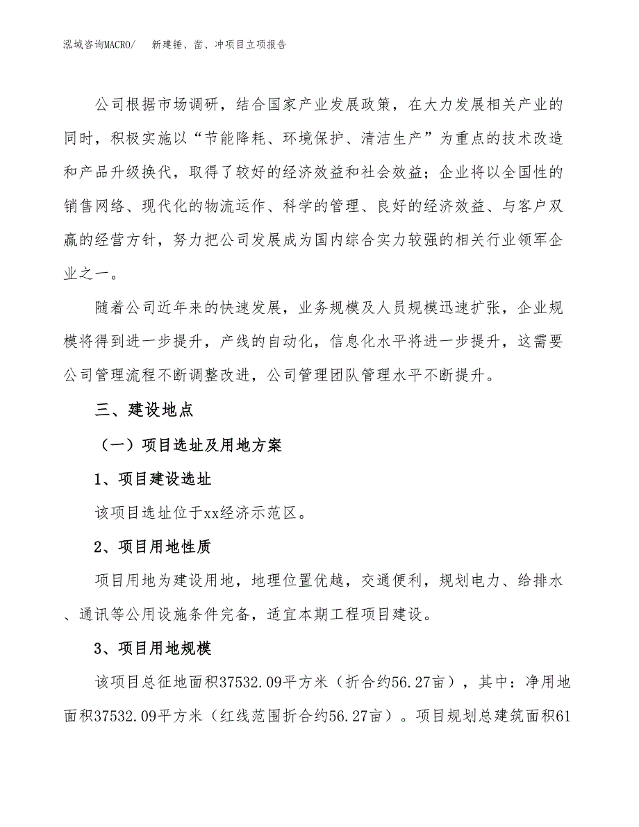 新建锤、凿、冲项目立项报告模板参考_第2页