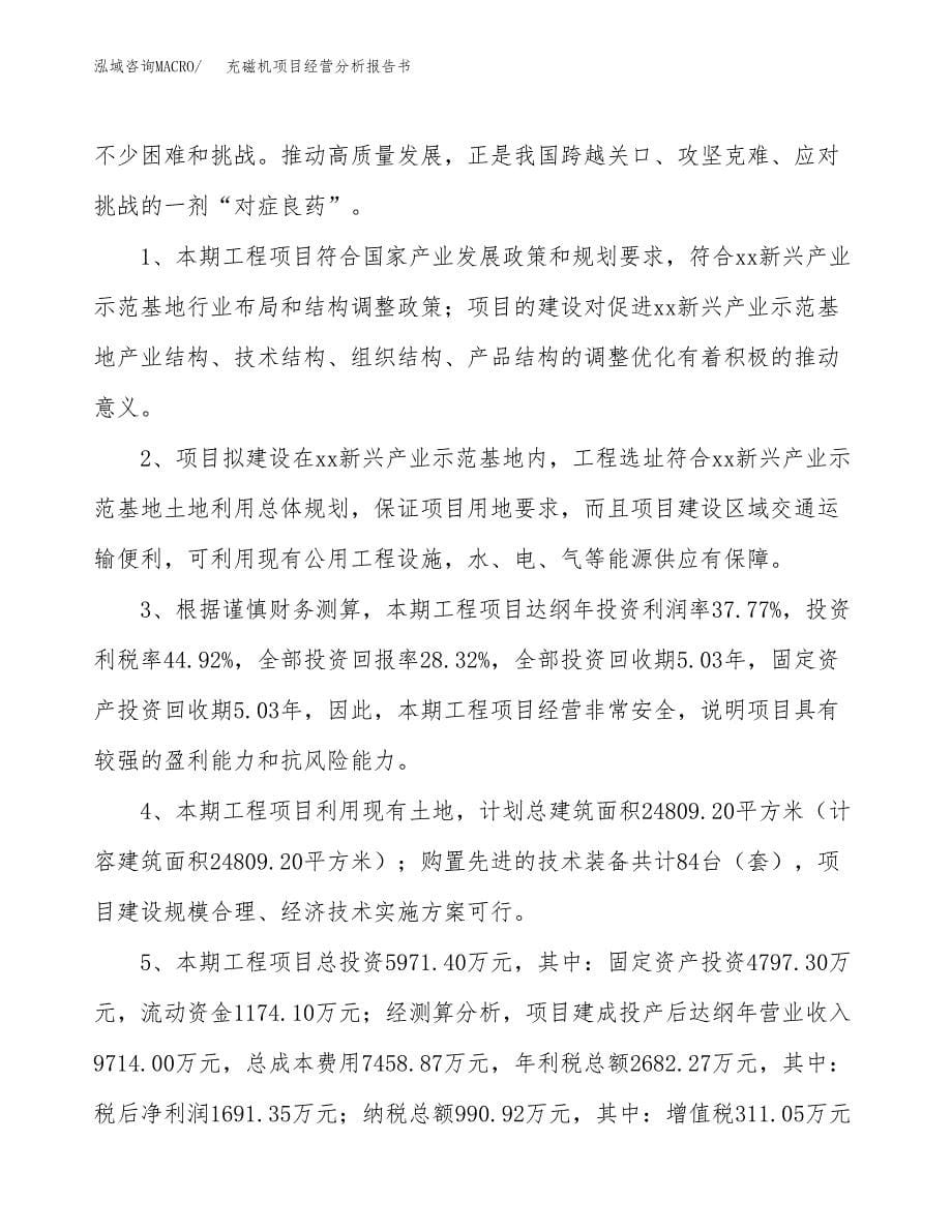 充磁机项目经营分析报告书（总投资6000万元）（30亩）.docx_第5页