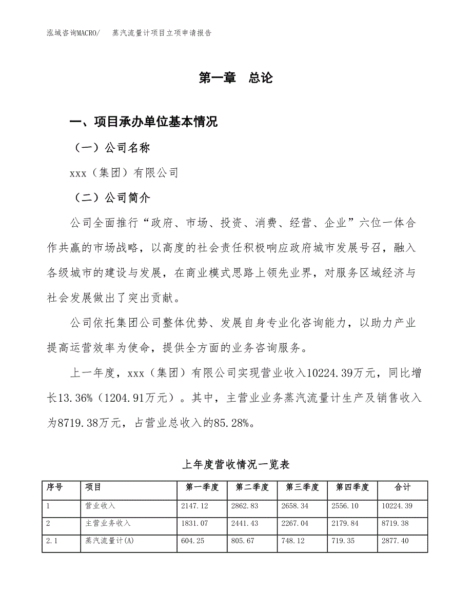 蒸汽流量计项目立项申请报告范文模板.docx_第2页