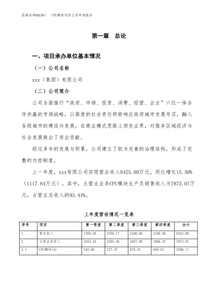 CPU模块项目立项申请报告范文模板.docx_第2页