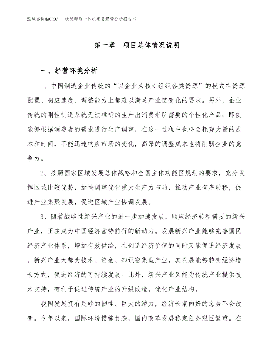 吹膜印刷一体机项目经营分析报告书（总投资20000万元）（89亩）.docx_第2页