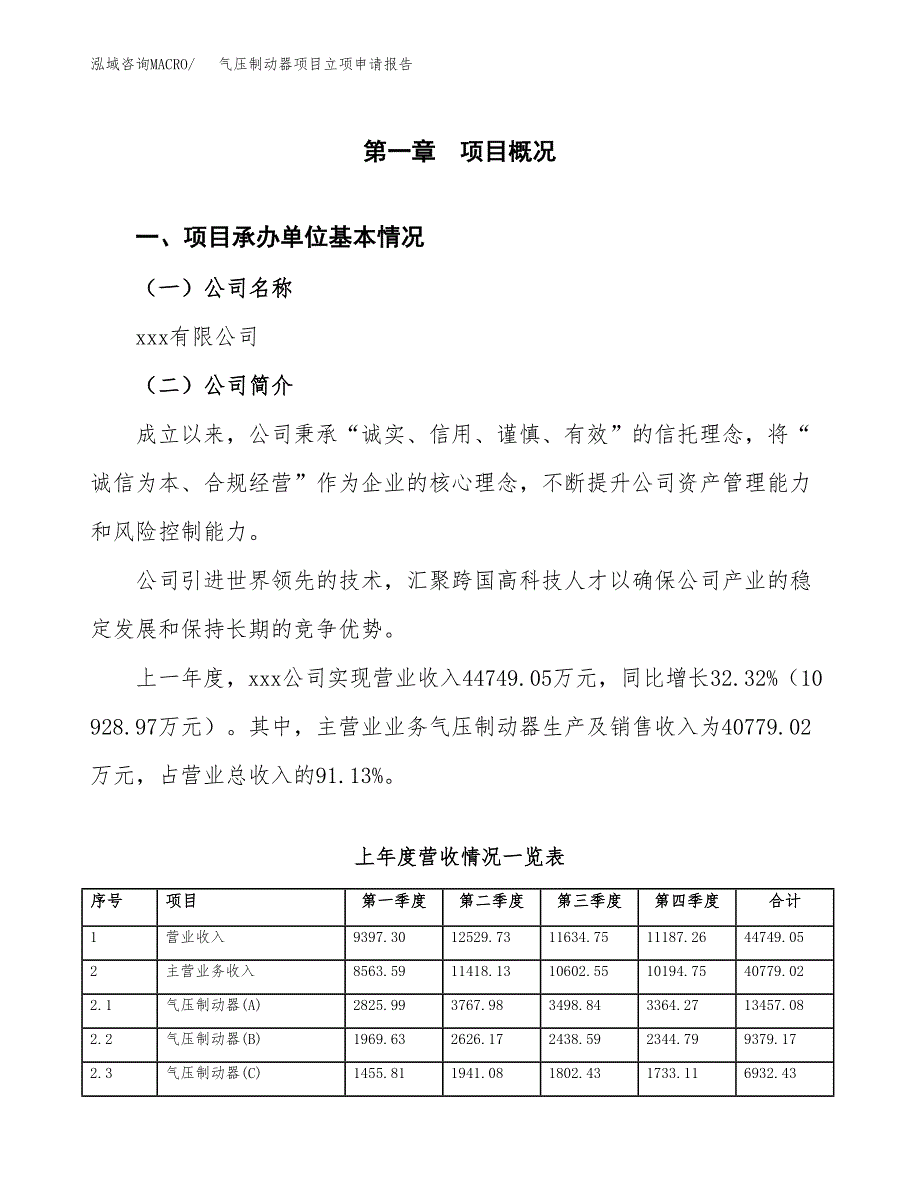 气压制动器项目立项申请报告范文模板.docx_第2页