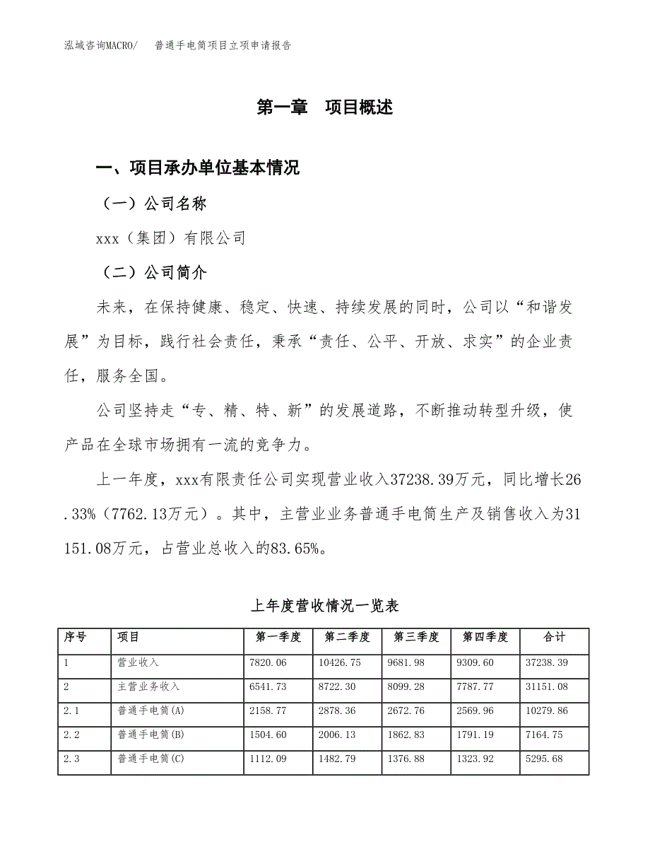 普通手电筒项目立项申请报告范文模板.docx_第2页