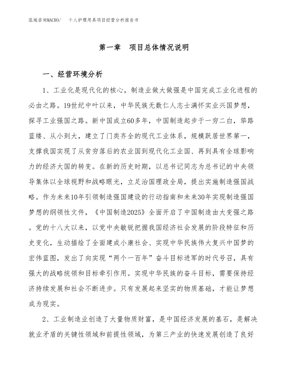 个人护理用具项目经营分析报告书（总投资7000万元）（29亩）.docx_第2页