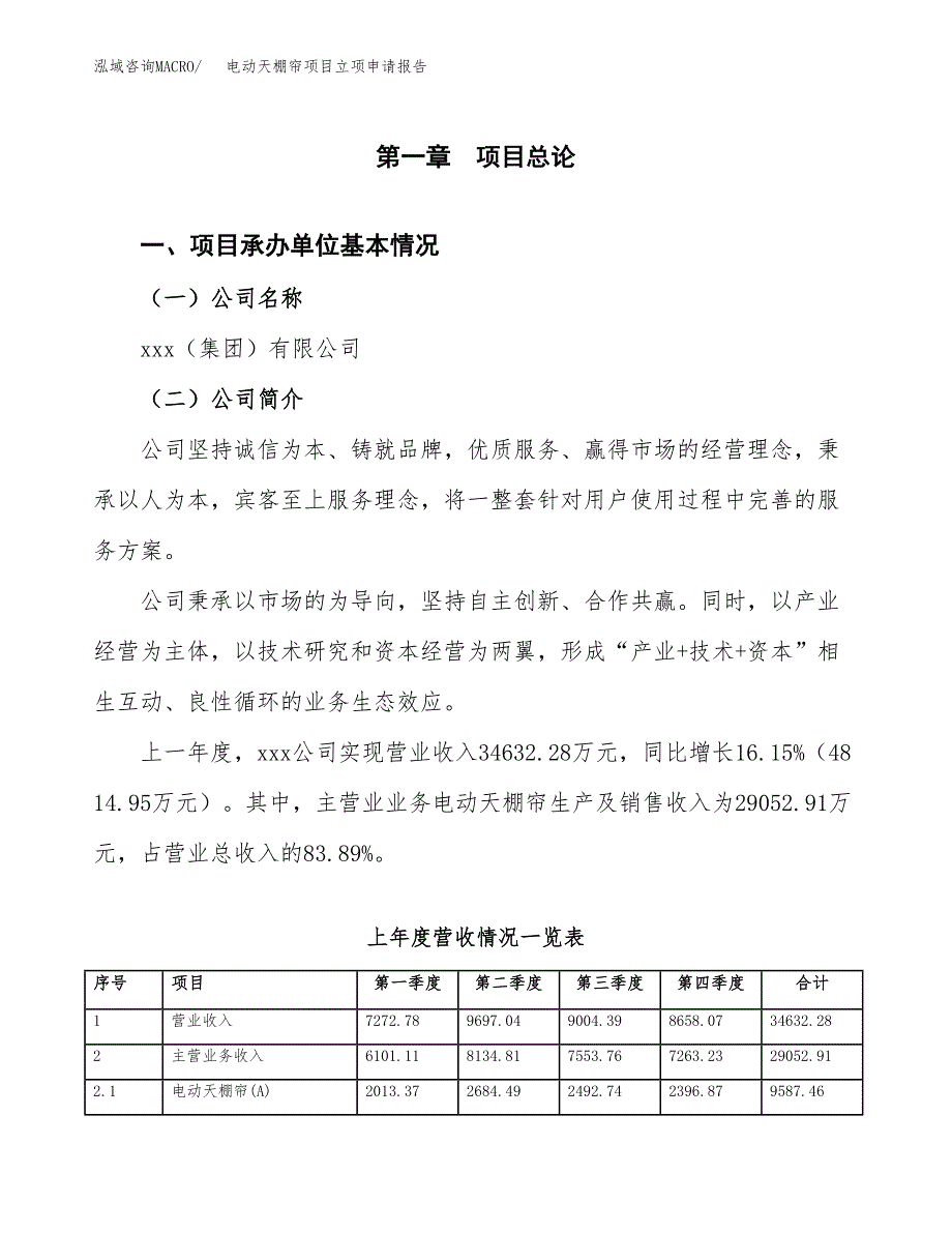 电动天棚帘项目立项申请报告范文模板.docx_第2页