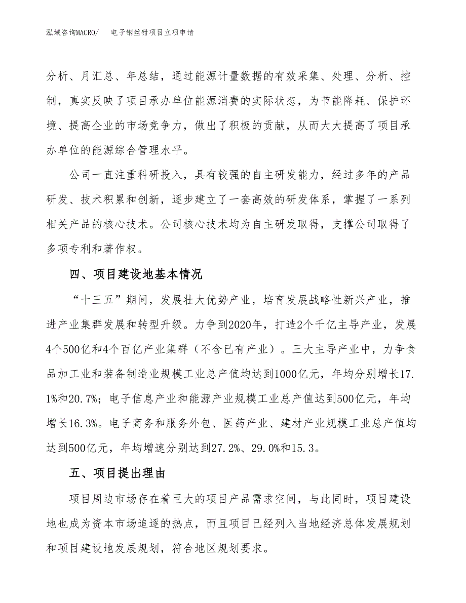 电子钢丝钳项目立项申请（案例与参考模板）_第3页