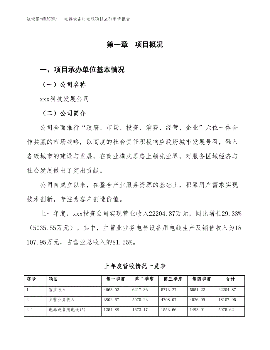 电器设备用电线项目立项申请报告范文模板.docx_第2页