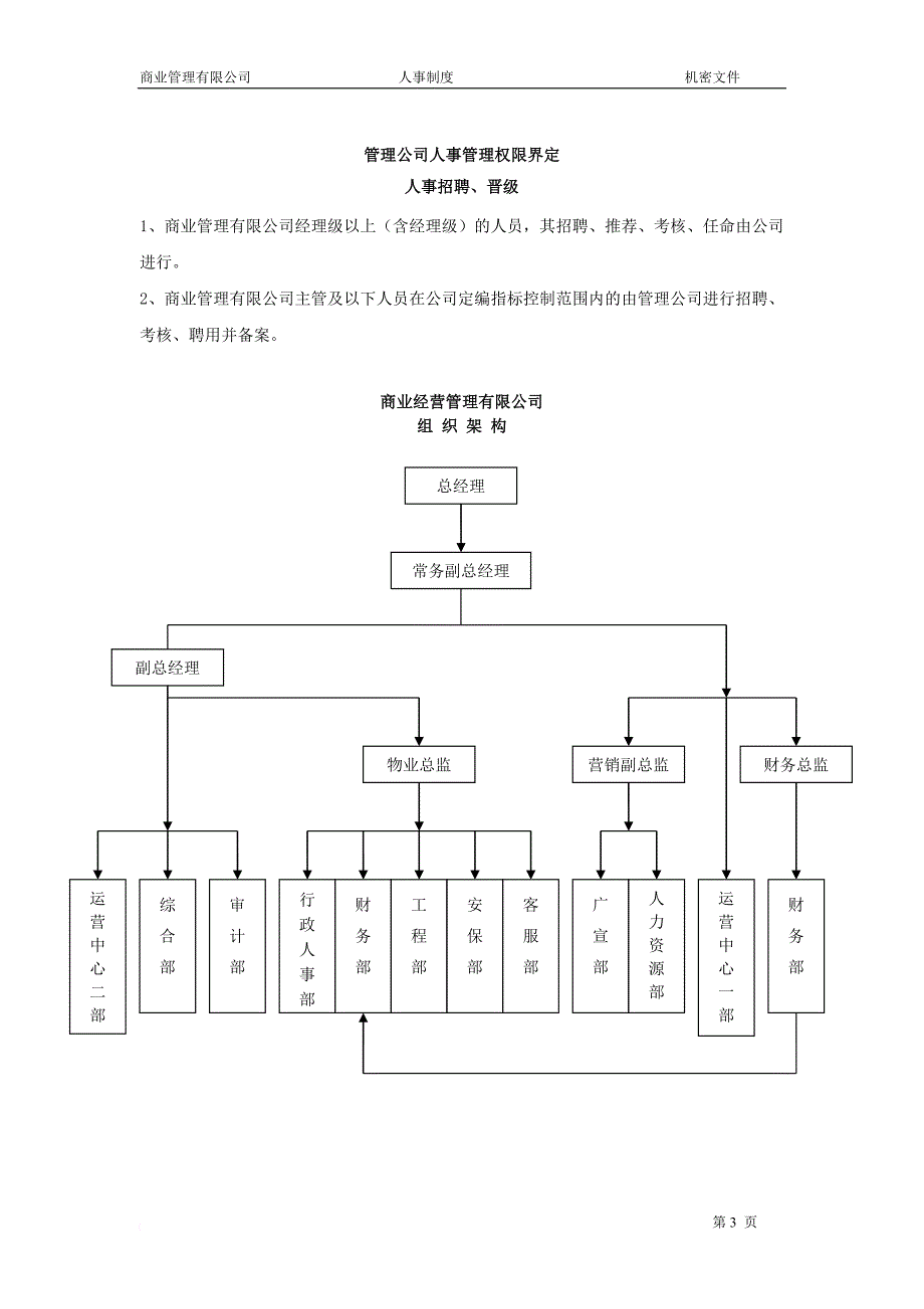 商业管理有限公司人事管理制度范本.doc_第3页