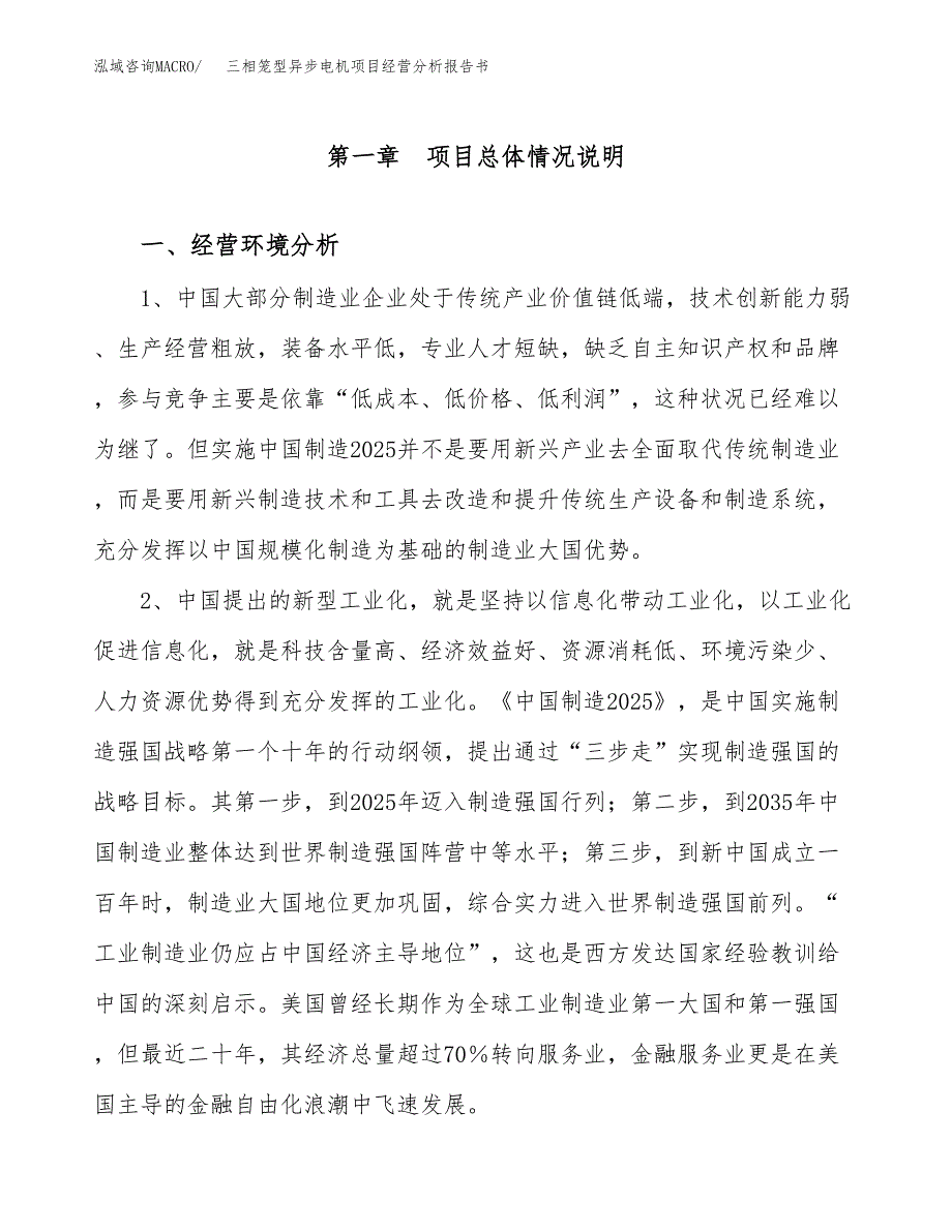 三相笼型异步电机项目经营分析报告书（总投资6000万元）（27亩）.docx_第2页