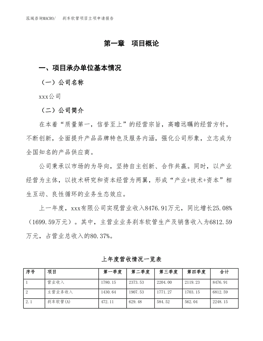 刹车软管项目立项申请报告范文模板.docx_第2页